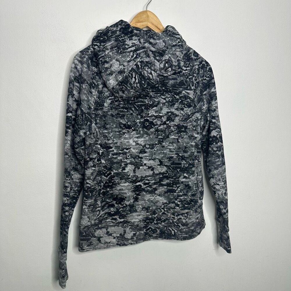 Lululemon Scuba Hoodie womens 10 Light Cotton Fleece Masked Lace Starlight Black - Picture 4 of 5